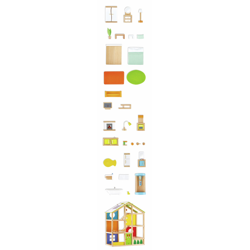 Gran Casa de Muñecas de Madera con Muebles Gran Casa de Muñecas de Madera con Muebles