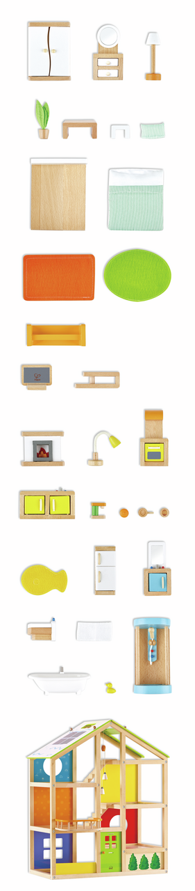 Gran Casa de Muñecas de Madera con Muebles Gran Casa de Muñecas de Madera con Muebles