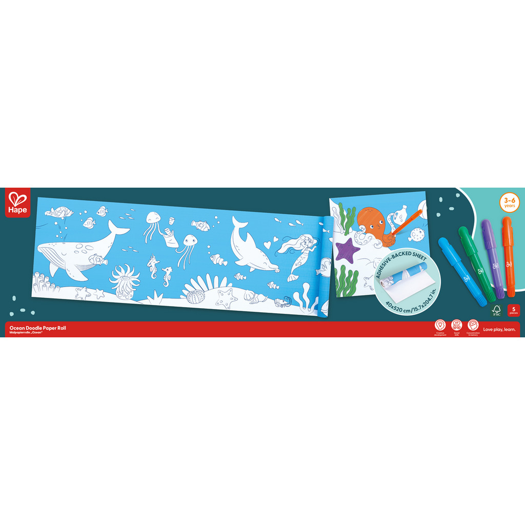 Rollo de Papel para Garabatos Oceánicos Rollo de Papel para Garabatos Oceánicos