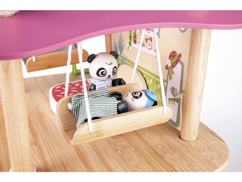 Casa de bambú de los osos pandas