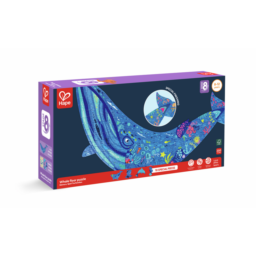 Puzzle de Suelo Brillante de Ballena - 200 pzs