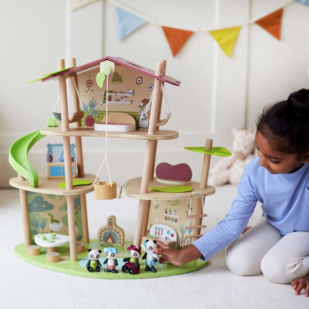 Casa de bambú de los osos pandas Casa de bambú de los osos pandas