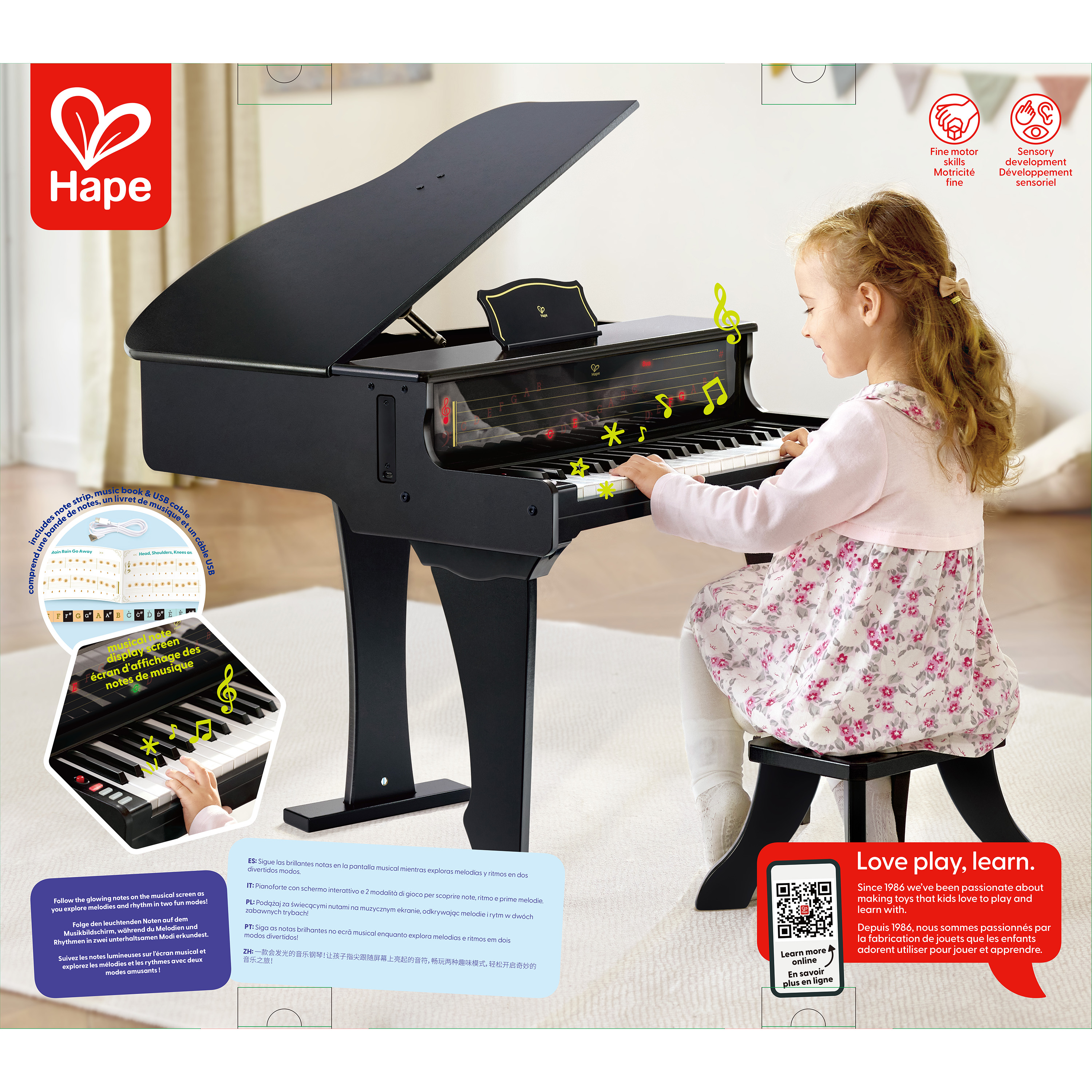 Light-Up Learning Piano, 37 Keys