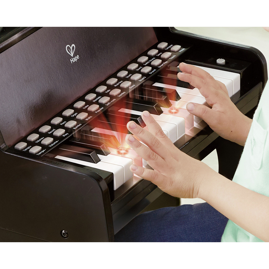 Piano con Taburete Aprende con Luces Negro Piano con Taburete Aprende con Luces Negro