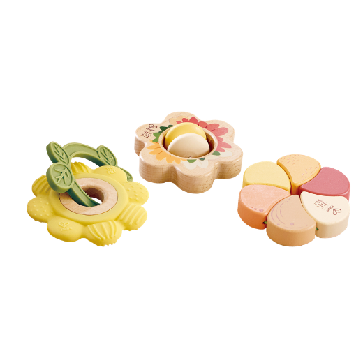 Artful Flowers Rattle Trio